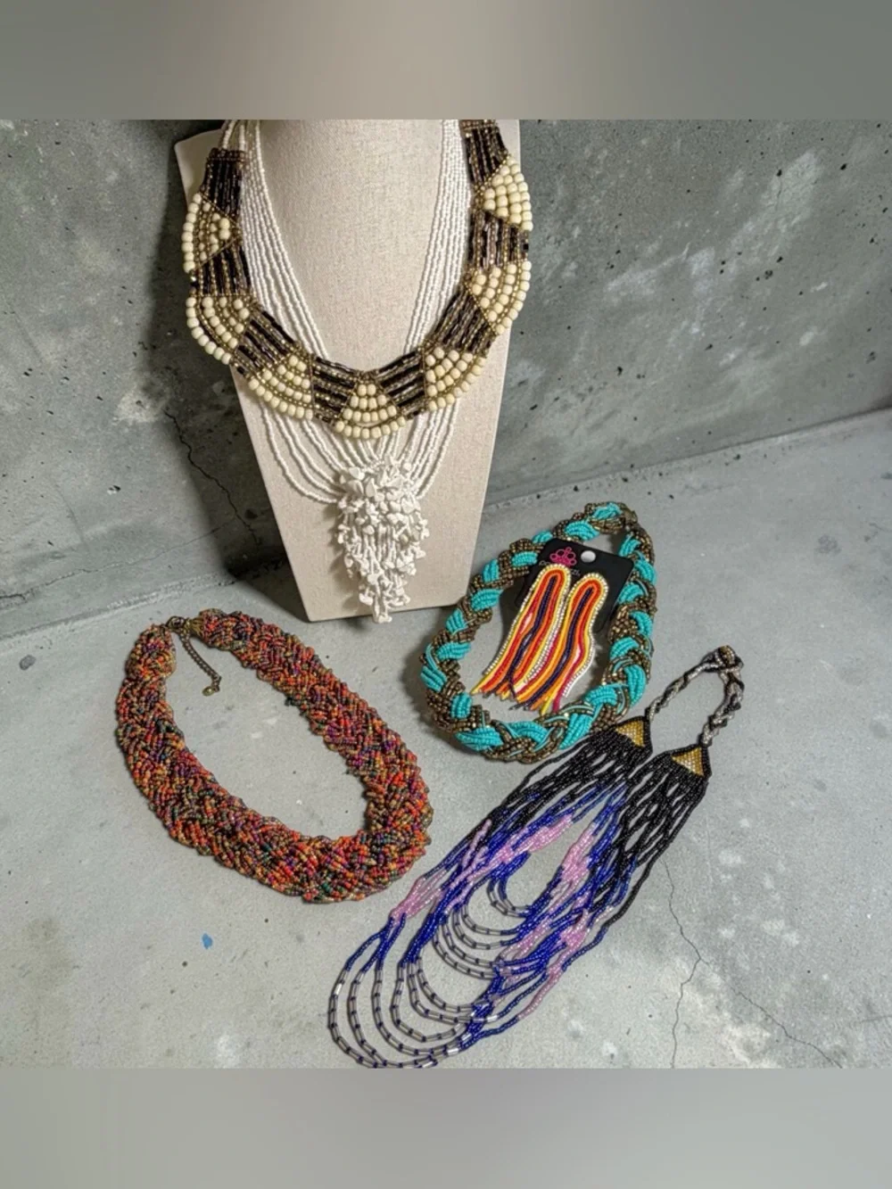 Maximalist Beaded Jewelry Bundle: Vintage to Modern Necklaces and Earrings